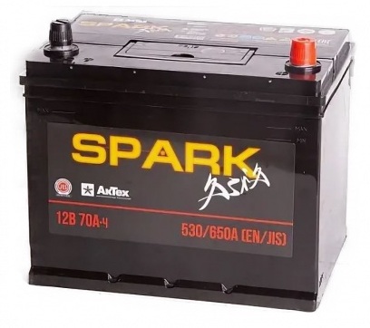Аккумулятор автомобильный Spark 70Ah 530A (о.п.)